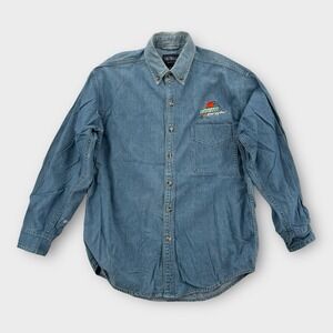 Gatorade Denim Shirt Jacket Mens Small South Bay Cotton Button Down VINTAGE Y2K